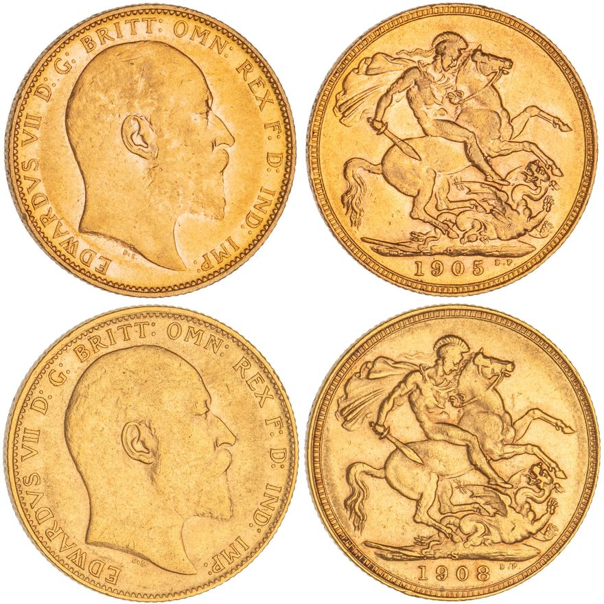 Edward VII, Sovereign, 1905-P, aEF