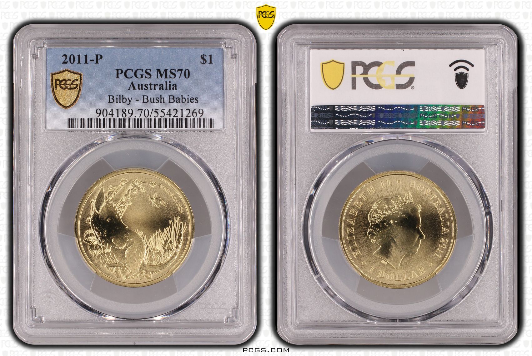 Bilby - Bush Babies, POP 1/0, One Dollar, 2011-P, PCGS MS70