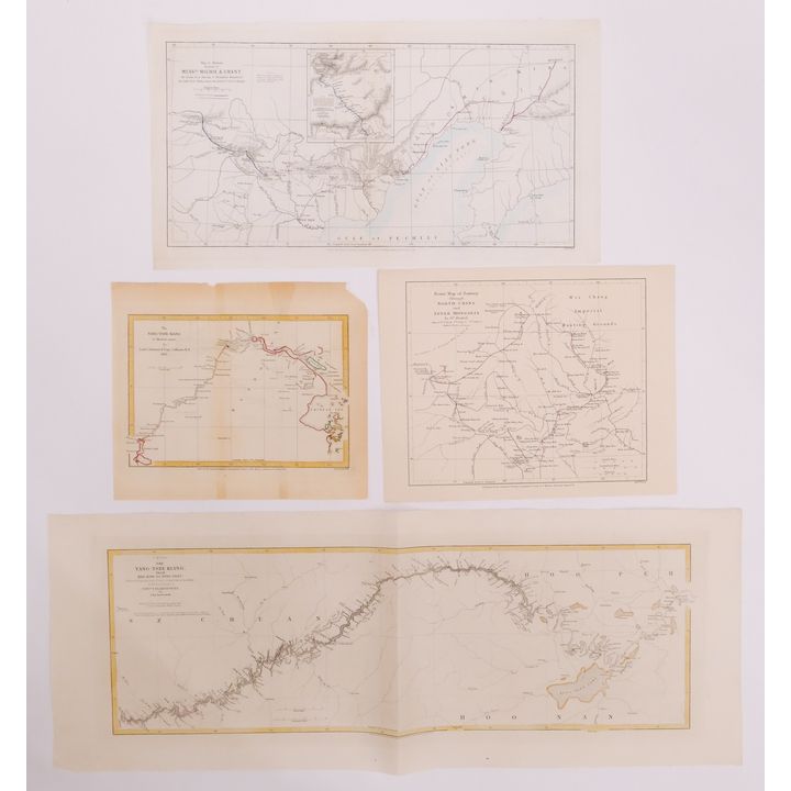 4pc 19th Century RGS Chinese Region & Route Maps