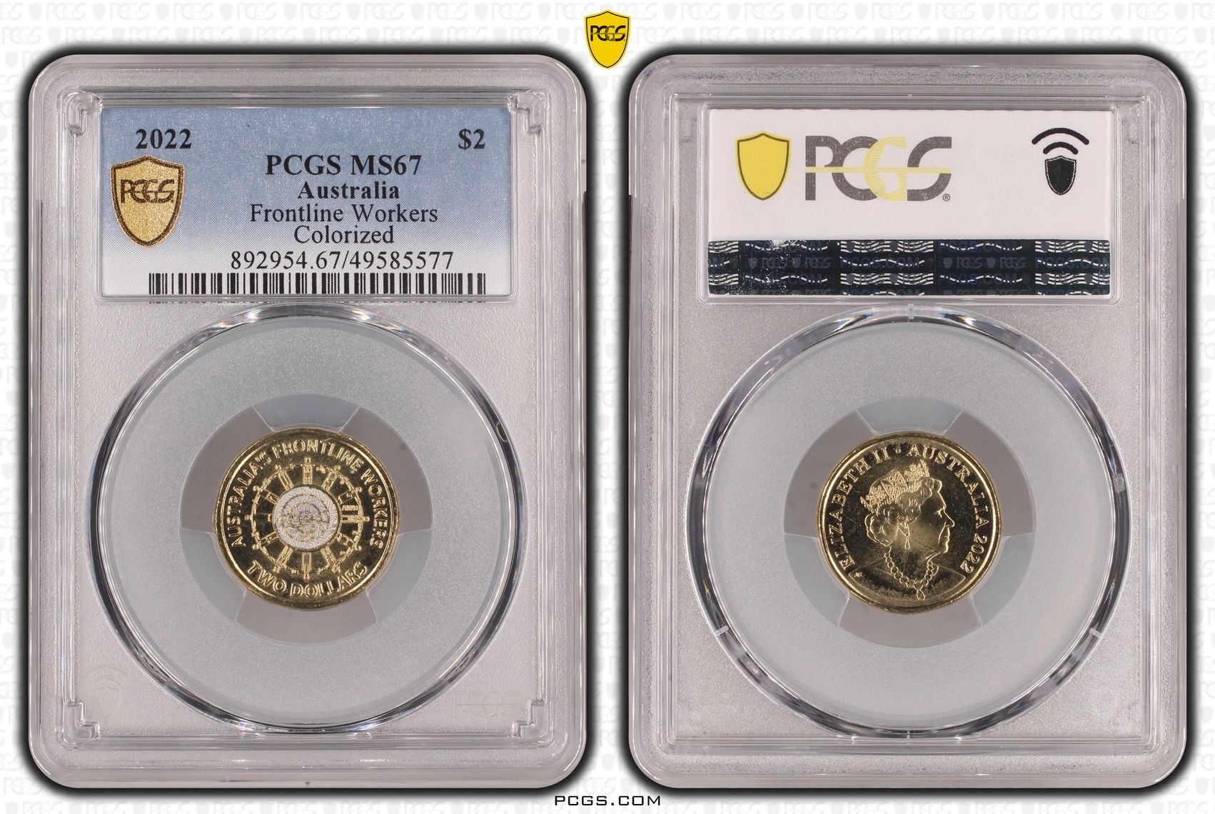 Elizabeth II, Frontline Workers Colorized , Two Dollar, 2022, PCGS MS67
