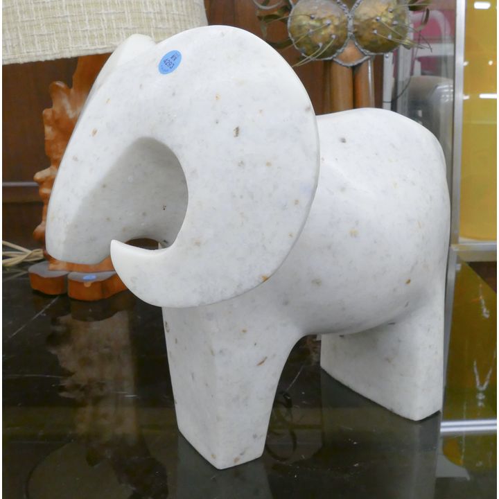 Mid Century Kuki Cast Stone Ram Sculpture 15''x16''