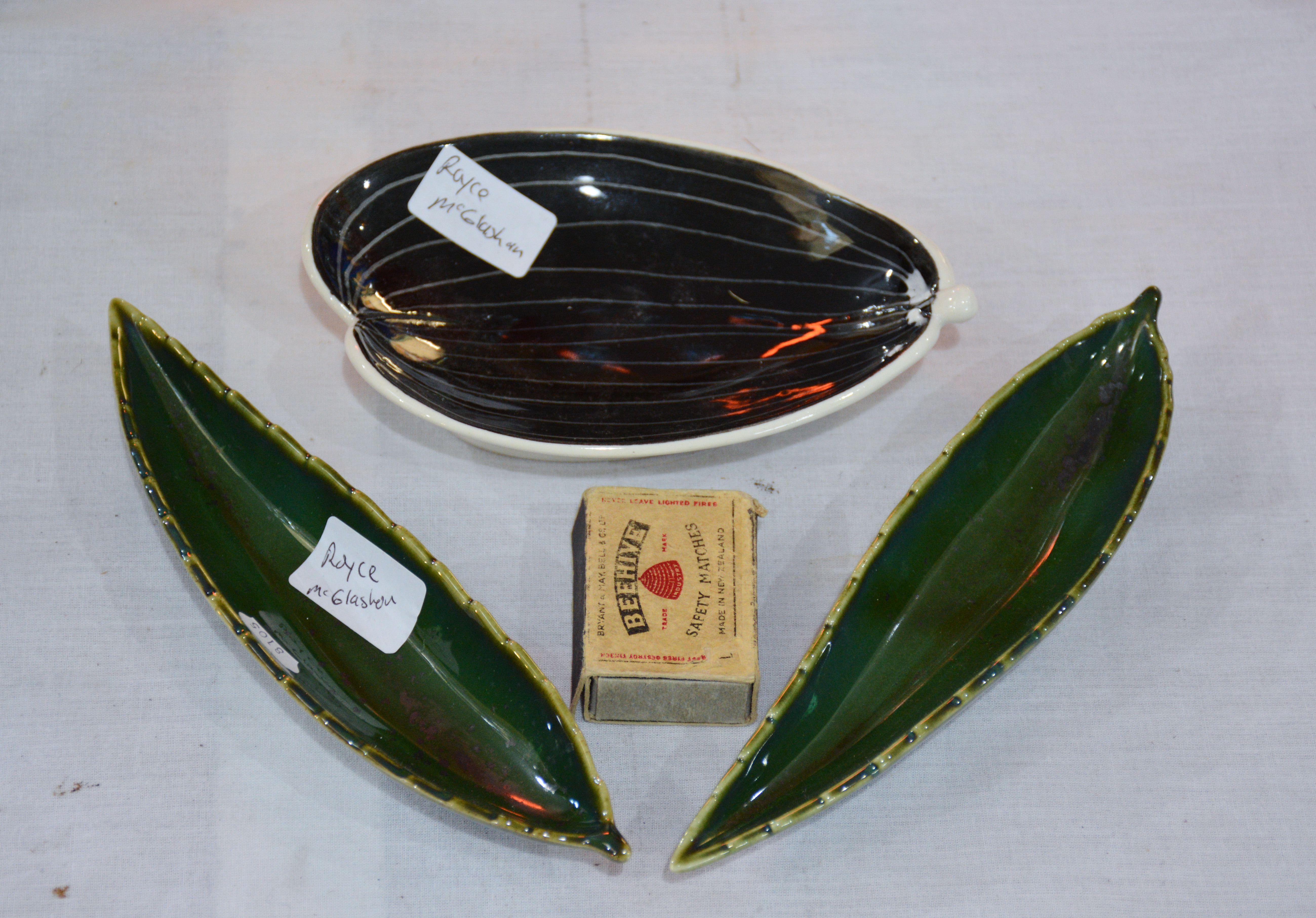 Royce McGlashen Pottery x 3 — sold at auction in New Zealand for $15