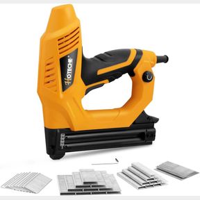 9.8"W X 9.8"L (PACK OF 1) HOTECHE 18GA 2-IN-1 ELECTRIC BRAD NAILER/STAPLER 19/32-INCH TO 1-1/4 INCH STAPLE GUN POWER ADJUSTABLE NA