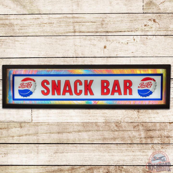 Pepsi Cola Snack Bar Psychedelic Lighted Sign w/ Bottlecap Logos - 9