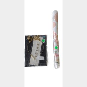 Glamour Gold Bride to Be Tiara Sash Diamante Garter Set - Wrapping paper