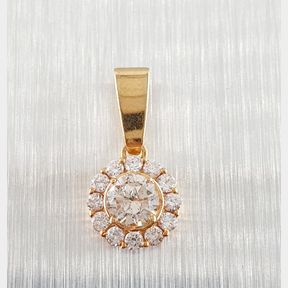 9CT YELLOW GOLD PENDANT WITH 03740CT DIAMOND WITH 0150CT DIAMONDS - 51929/11679