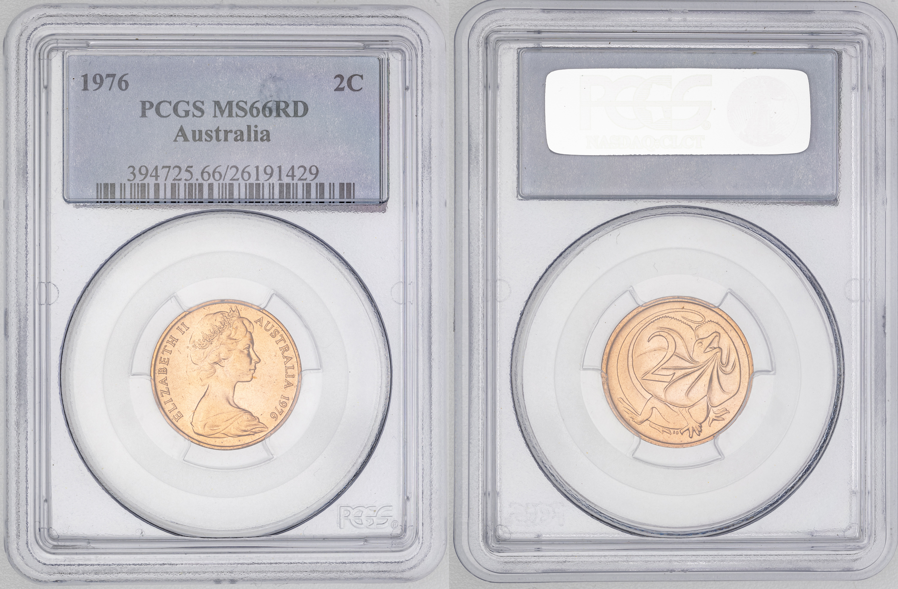 Elizabeth II, Two Cent, 1976, PCGS MS66RD