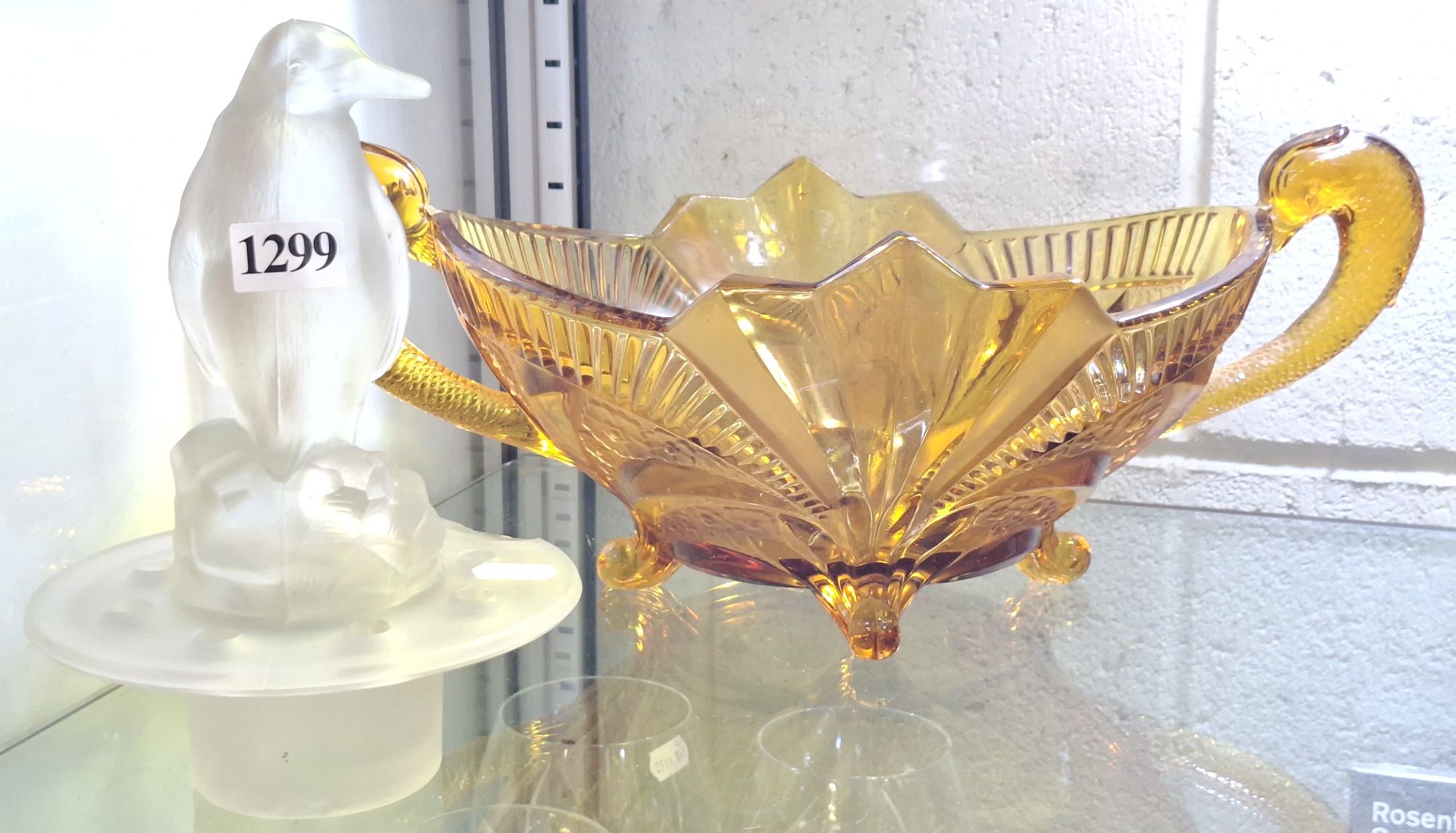 Art Deco Float Bowl And Frog