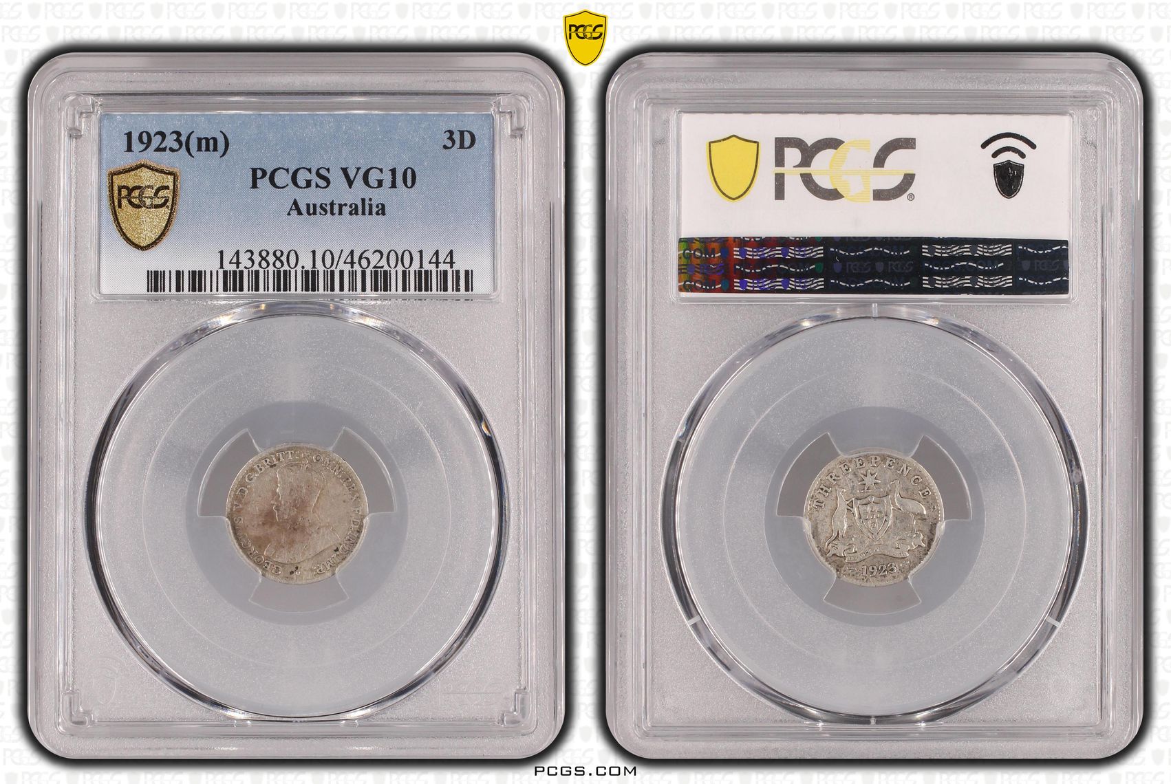Threepence, 1923(m), PCGS VG10
