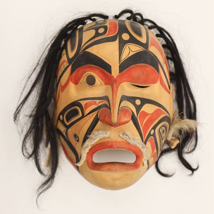 Duane Pasco ''Portrait Mask'' 1970's Painted Cedar Mask