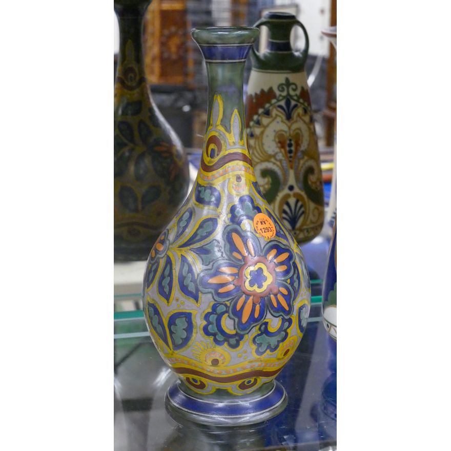 Gouda Holland Pottery Bottle Vase 10.5'' - base chip