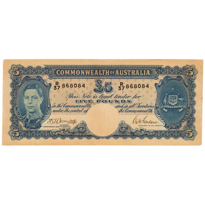 Armitage/McFarlane, Five Pounds, 1941,  VF