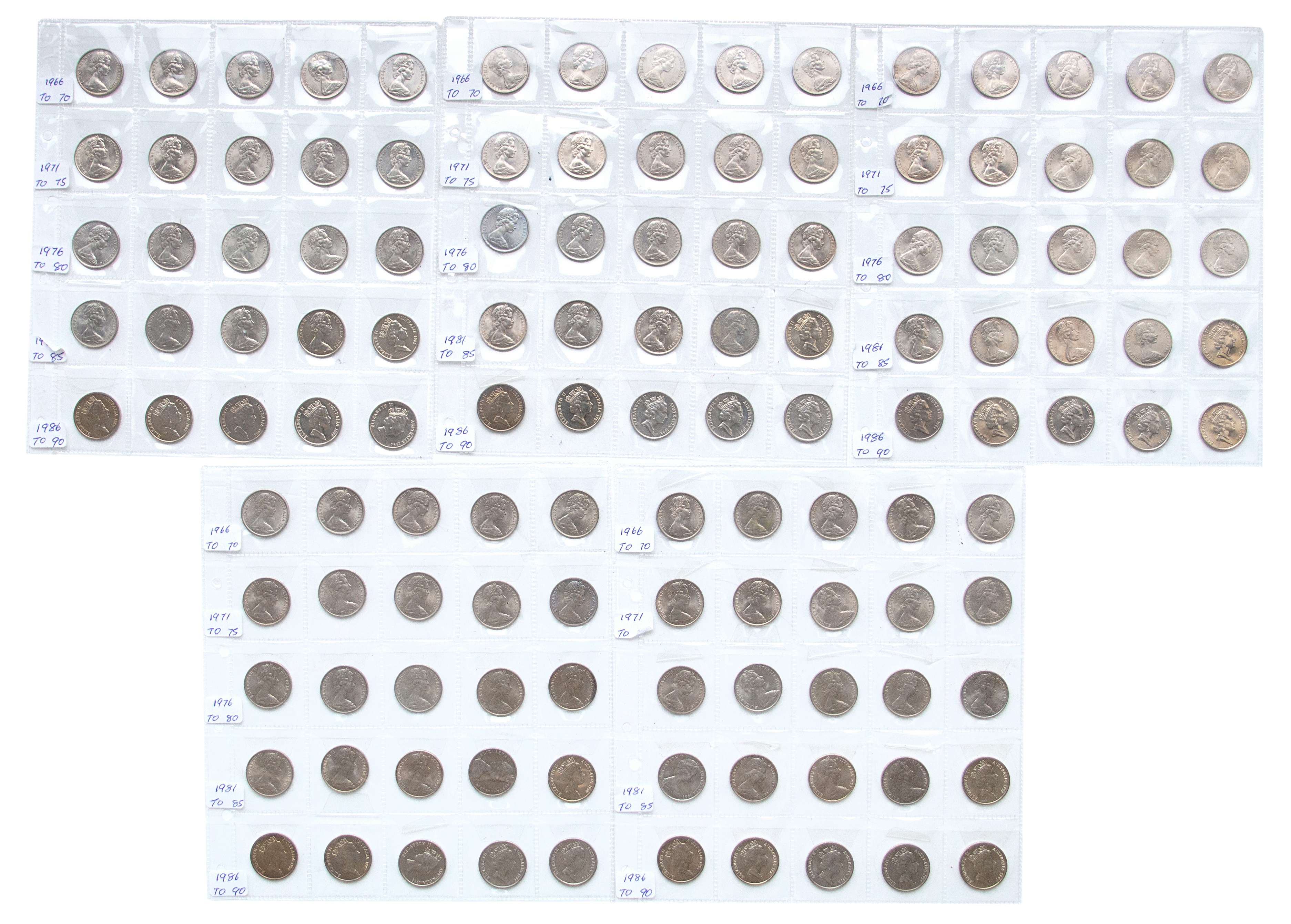 Elizabeth II, Ten Cents, 1966 - 1990, UNC