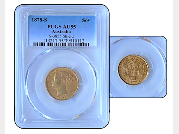1878 VICTORIA SYDNEY SHIELD SOVEREIGN AU55