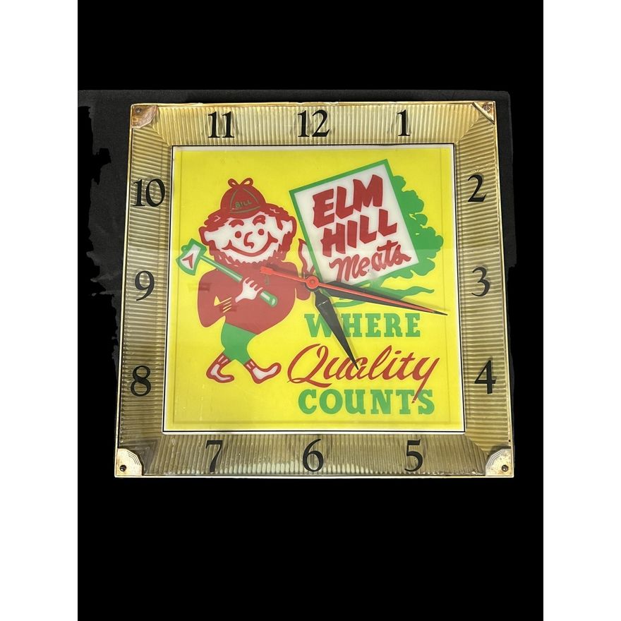 Elm Hill Meats Where Quality Counts Clock