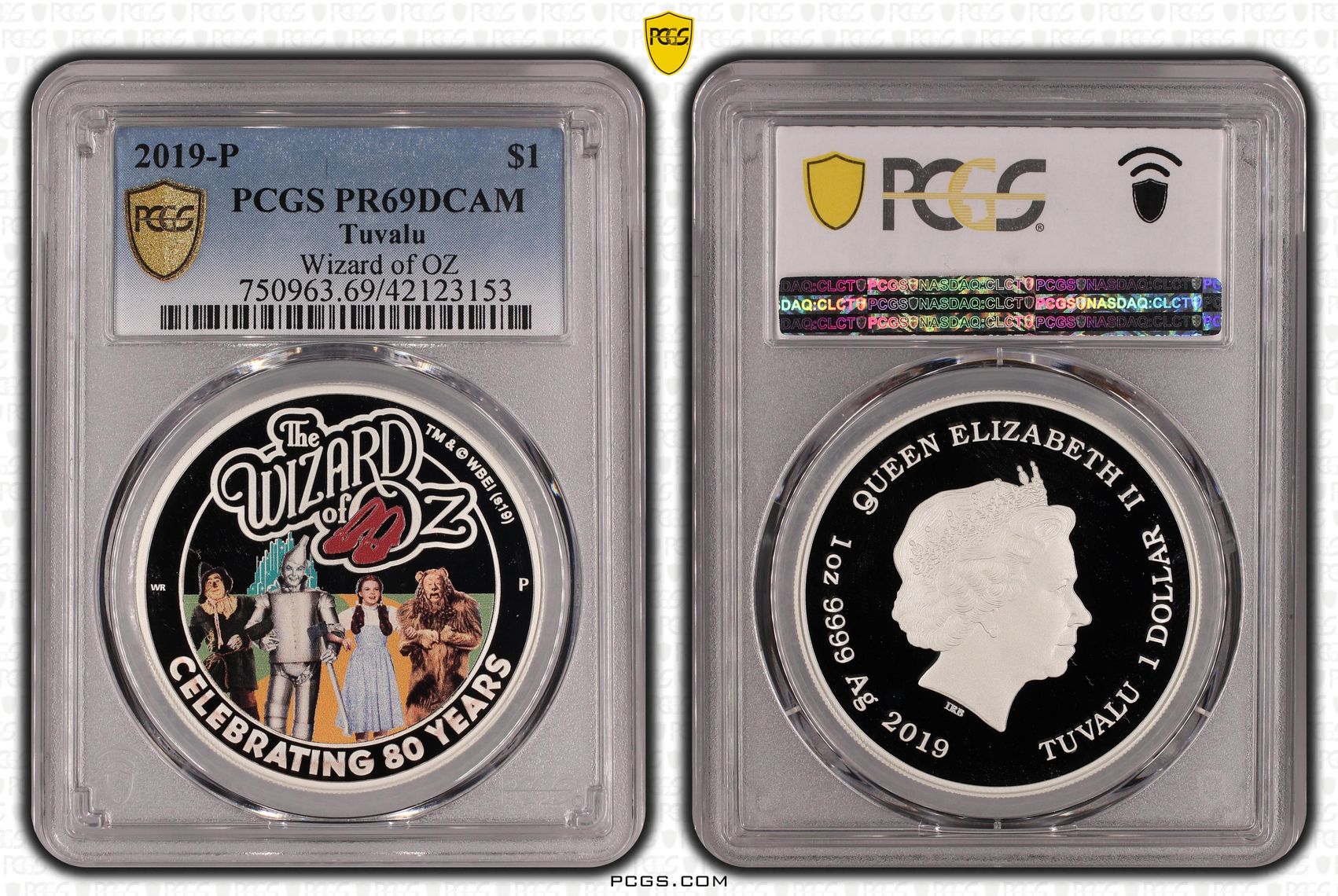Tuvalu, Wizard of OZ, One Dollar, 2019-P, PCGS PR69DCAM