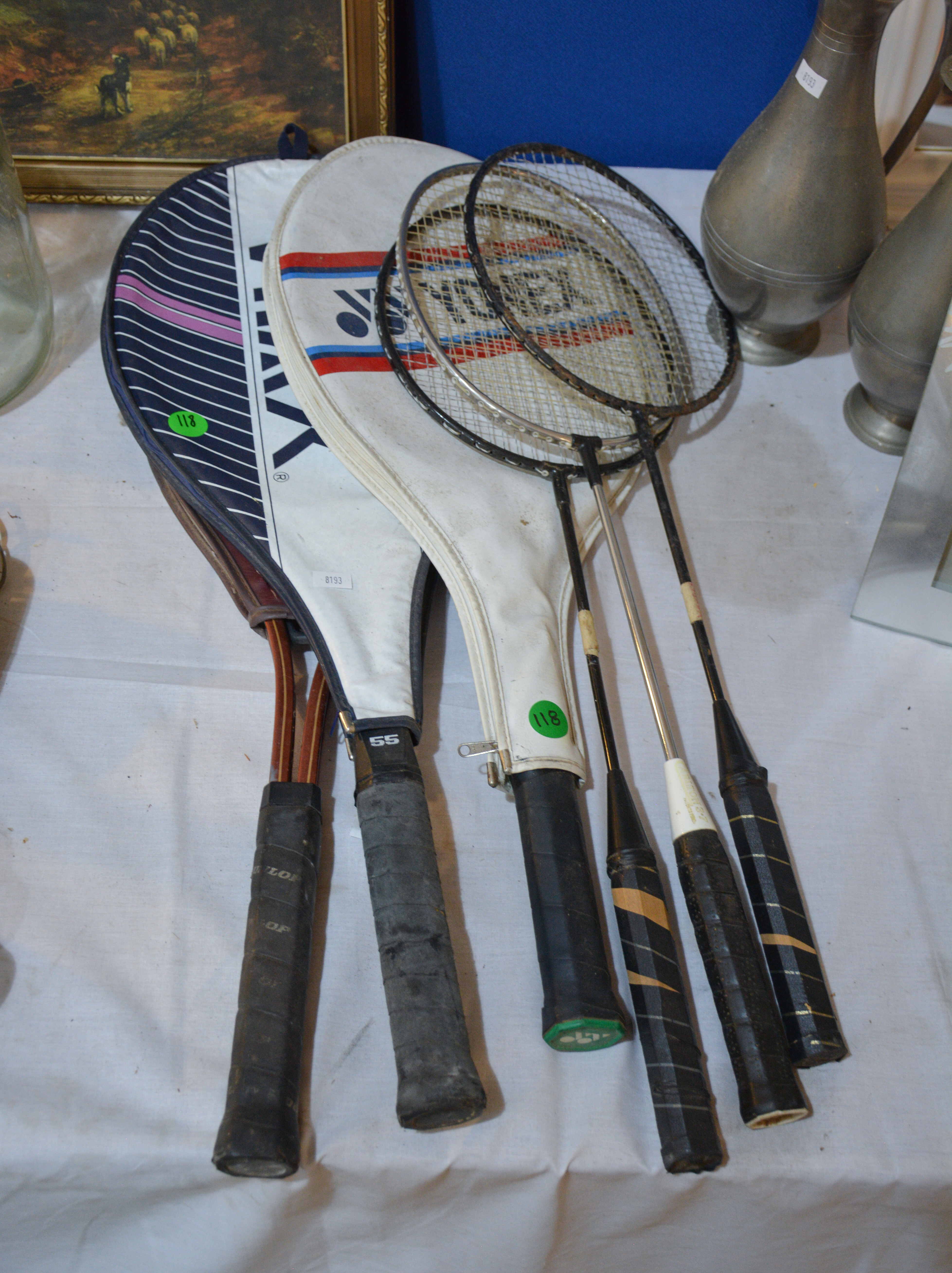 Collection of Tennis and Badminton Racquets — sold at auction in New Zealand for $10