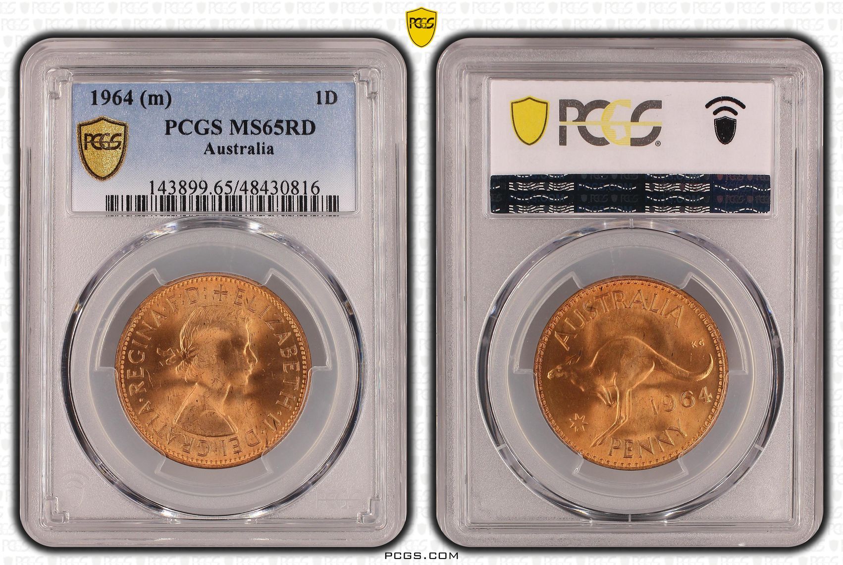 Elizabeth II, Penny, 1964, PCGS MS65RD