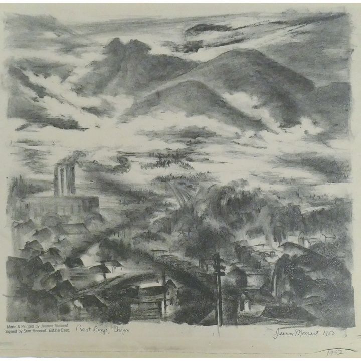 Jeanne Moment ''Coast Range, Oregon'' 1952 Lithograph 12''x19'' Sheet