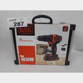 BLACK DECKER - 18V CORDLESS HAMMER DRILL 80 ACCESSORIES METAL CASE - BDCHD18BAFC-QW
