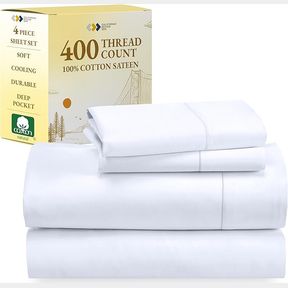 California Design Luxury 400 Thread Count Sateen, Deep Pocket Floral Sheets (Anthro Florals)
