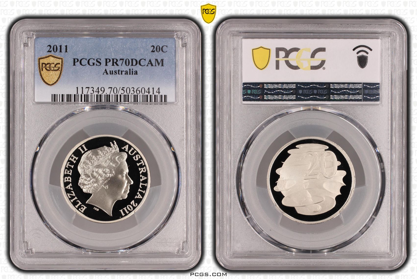 POP 20/0, Twenty Cent, 2011, PCGS PR70DCAM