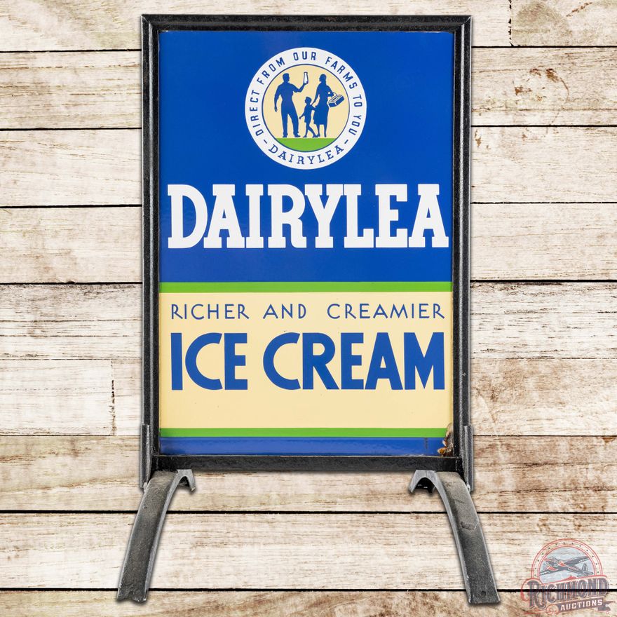 Dairylea Richer and Creamier Ice Cream DS Porcelain Curb Sign w/ Logo