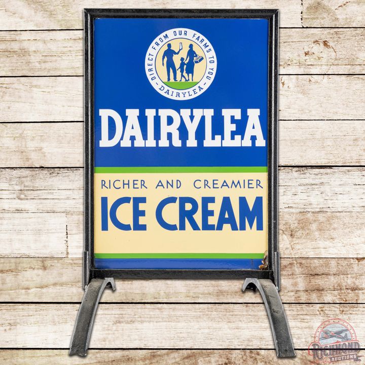 Dairylea Richer and Creamier Ice Cream DS Porcelain Curb Sign w/ Logo