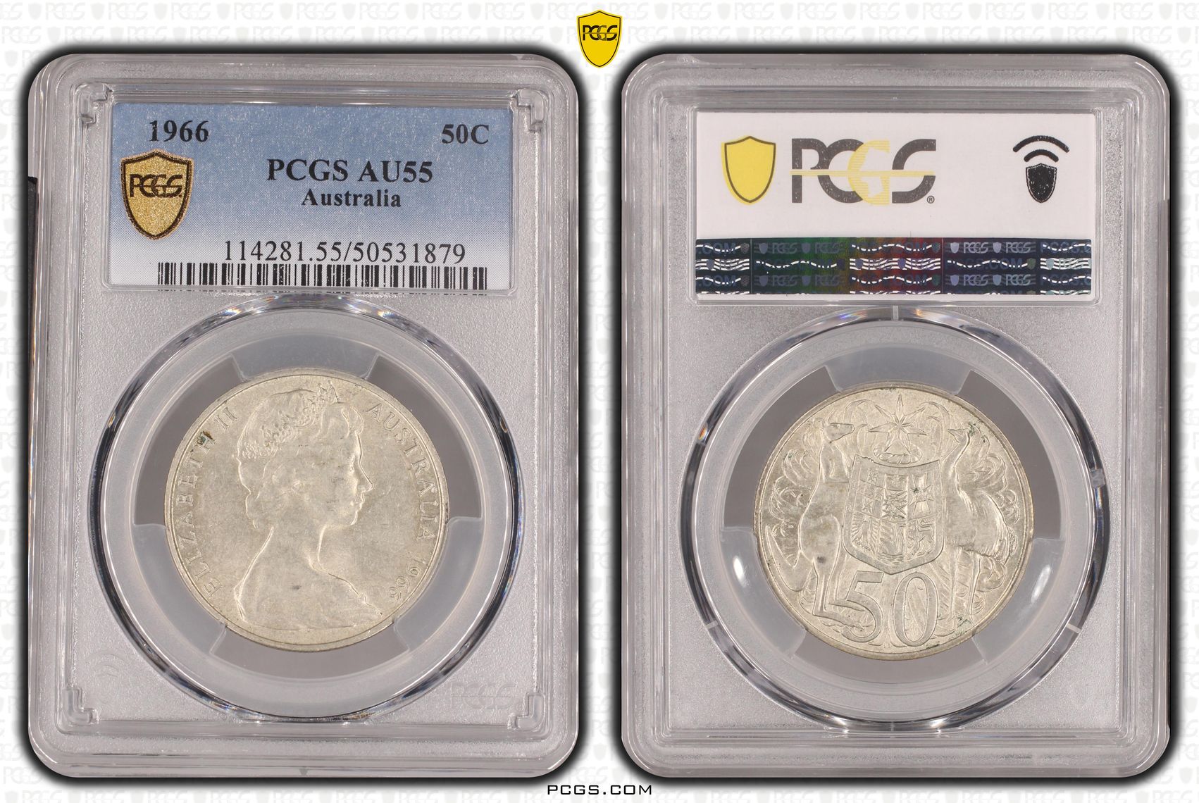 Fifty Cent, 1966, PCGS AU55