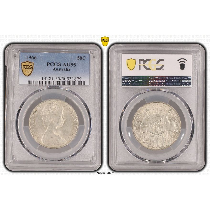 Fifty Cent, 1966, PCGS AU55