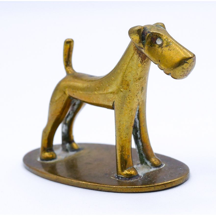 Hagenaur Werkstatte Deco Brass Dog Figure 2.75''