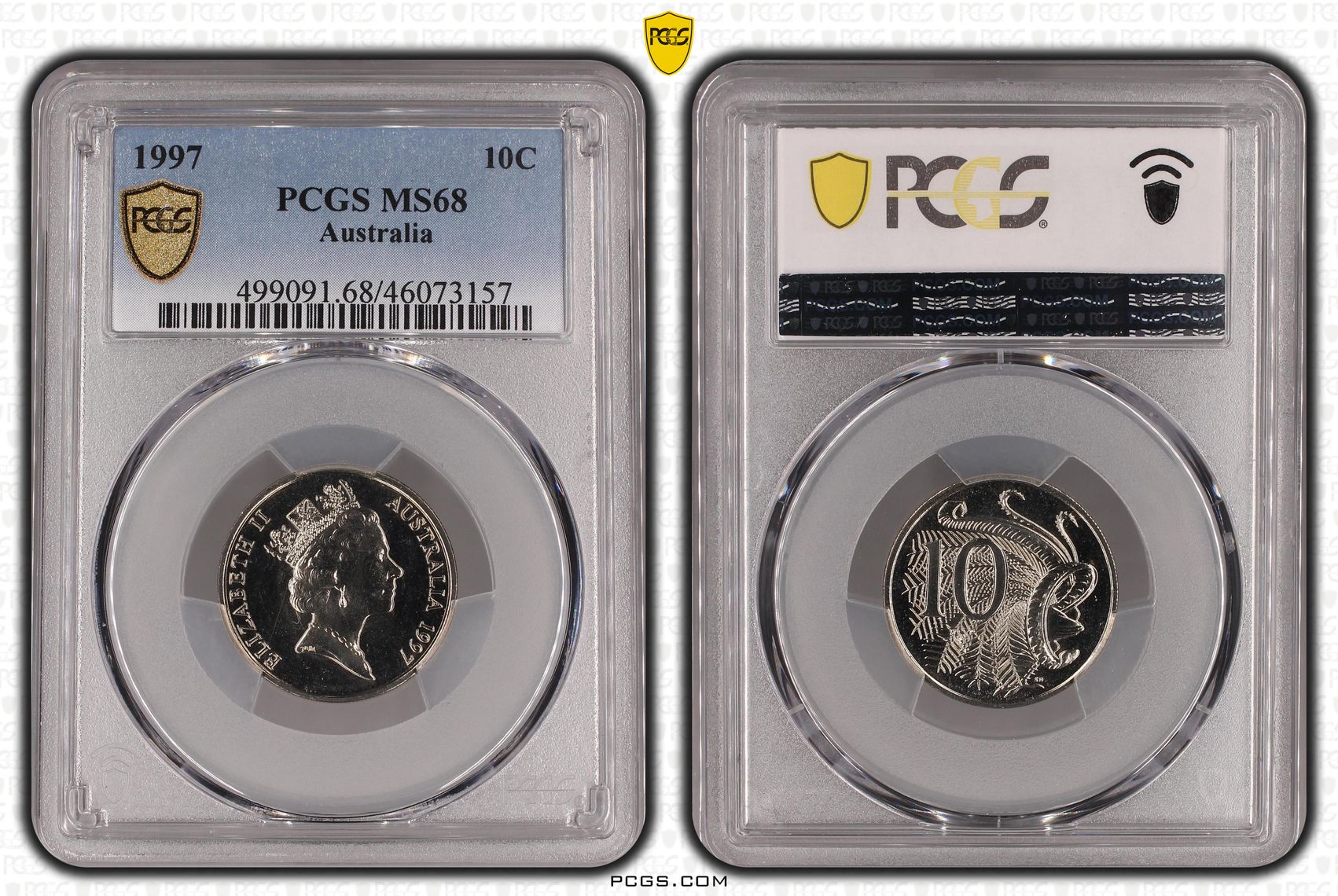 Ten Cent, 1997, PCGS MS68