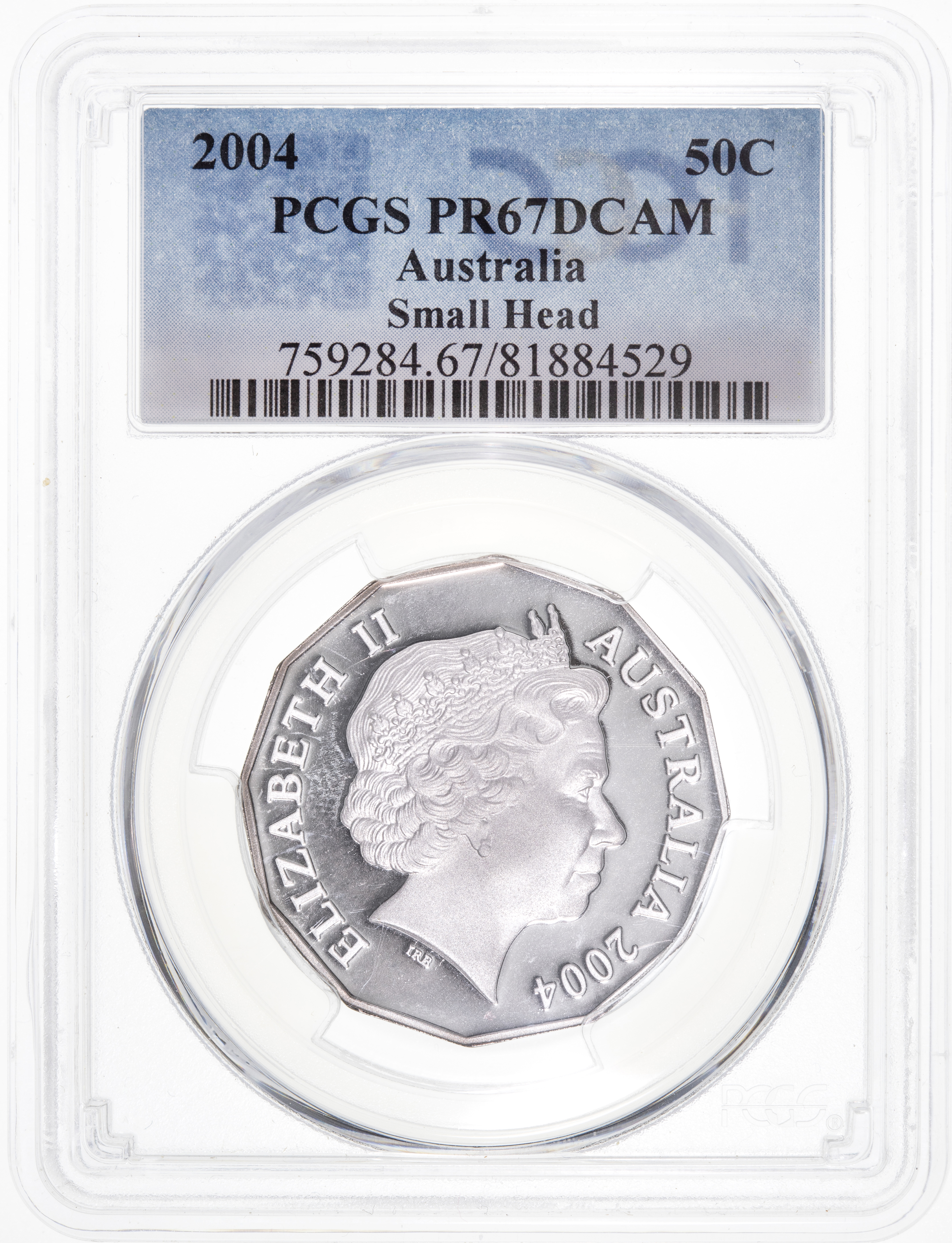 Small Head, Fifty Cent, 2004, PCGS PR67DCAM