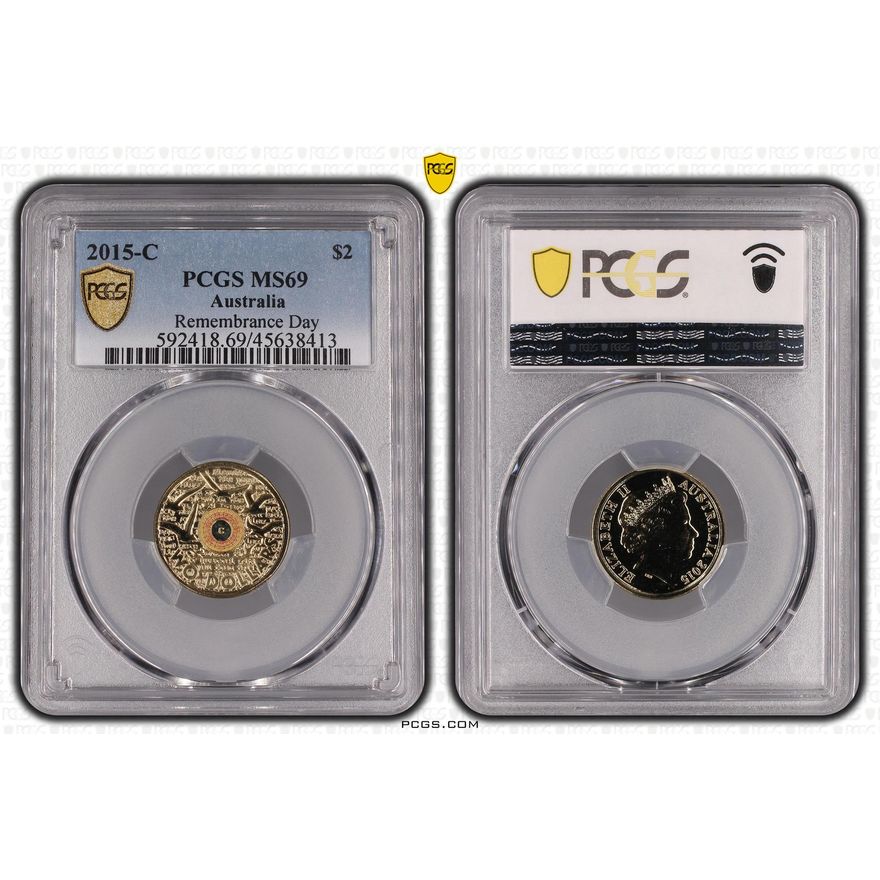 Remembrance Day-In Flanders Fields Colorized  , Two Dollar, 2015-C, PCGS MS69