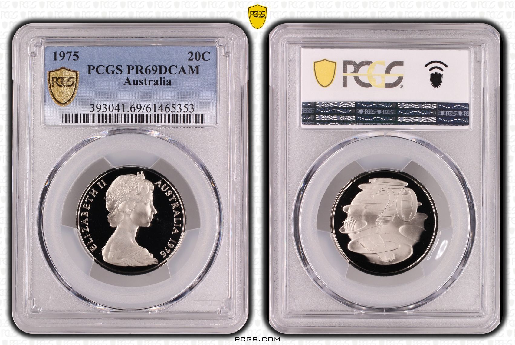 Twenty Cent, 1975, PCGS PR69DCAM