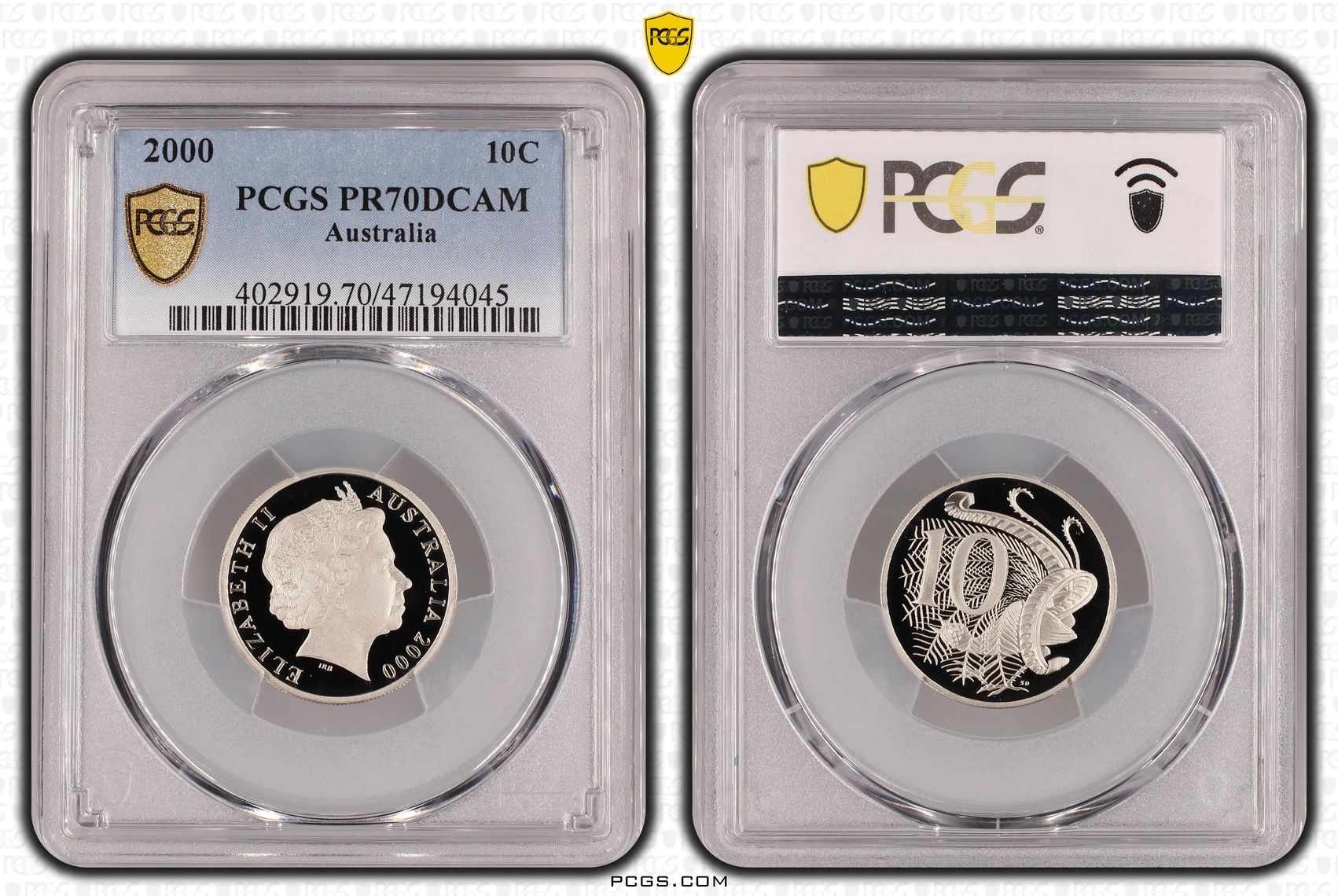 Elizabeth II, Ten Cent, 2000, PCGS PR70DCAM