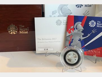 1999 BRITANNIA PLATINUM 1/4oz PROOF £25 COIN