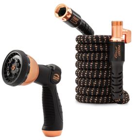 POCKET HOSE COPPER BULLET 3/4 IN. X 25 FT. EXPANDABLE GARDEN HOSE WITH SPRAY NOZZLE