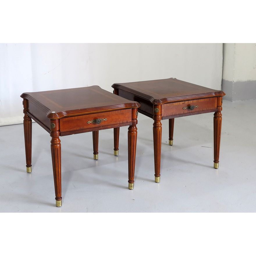 PAIR OF MAHOGANY ONE-DRAWER SIDE TABLES