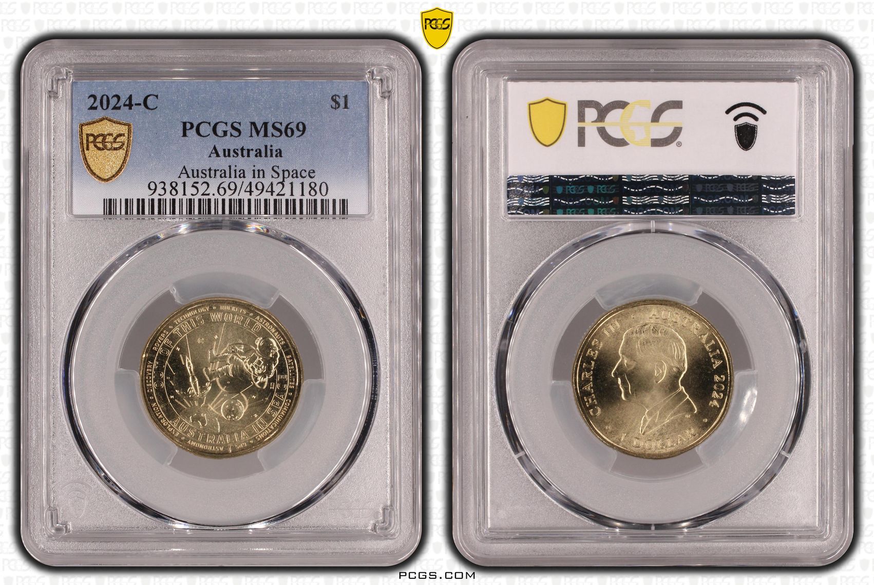 Australia in Space, One Dollar, 2024-C, PCGS MS69