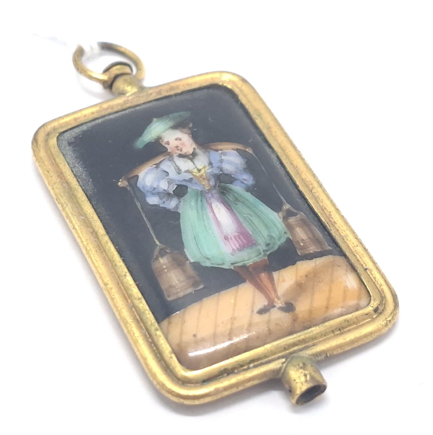 1127 · ANTIQUE HAND PAINTED PENDANT