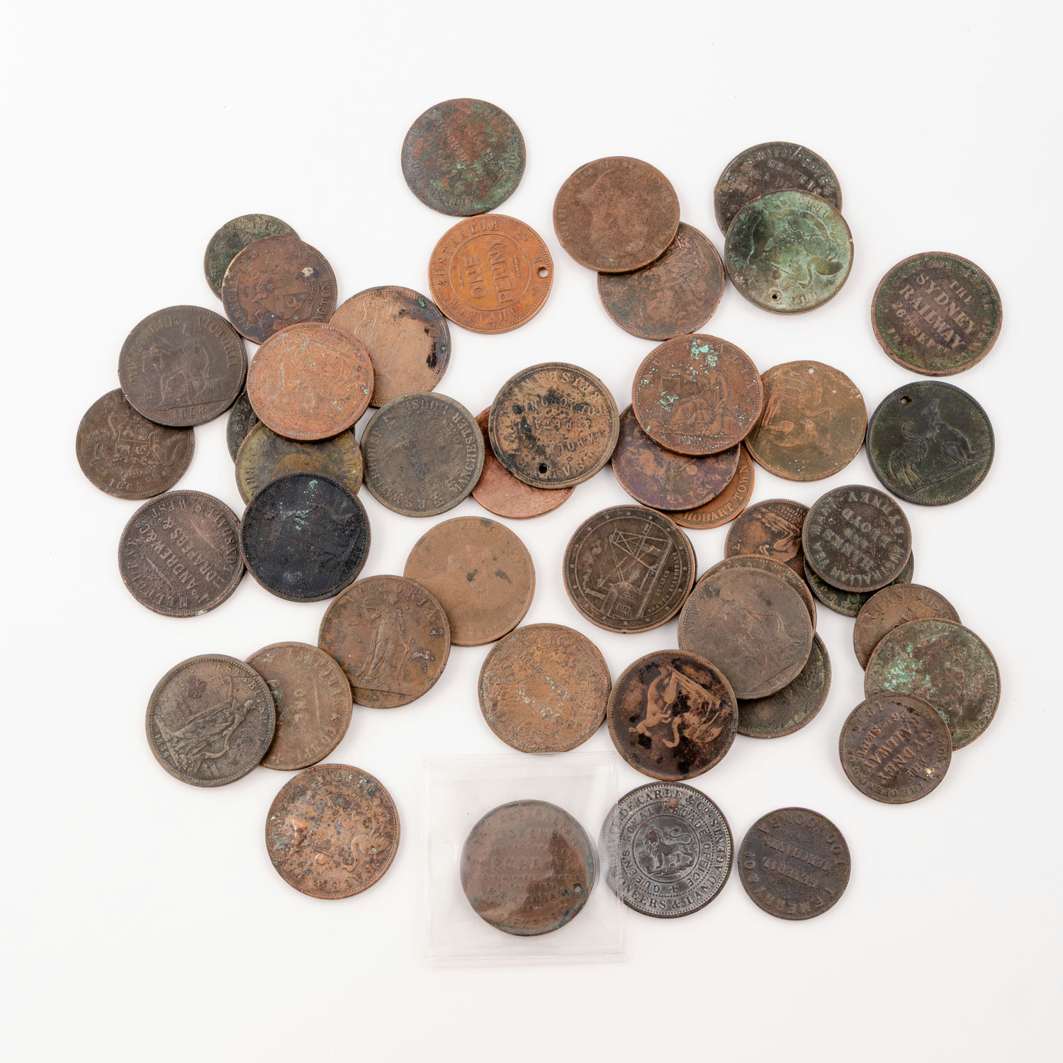 Penny and Halfpenny Token, 19th Century, VG - VF