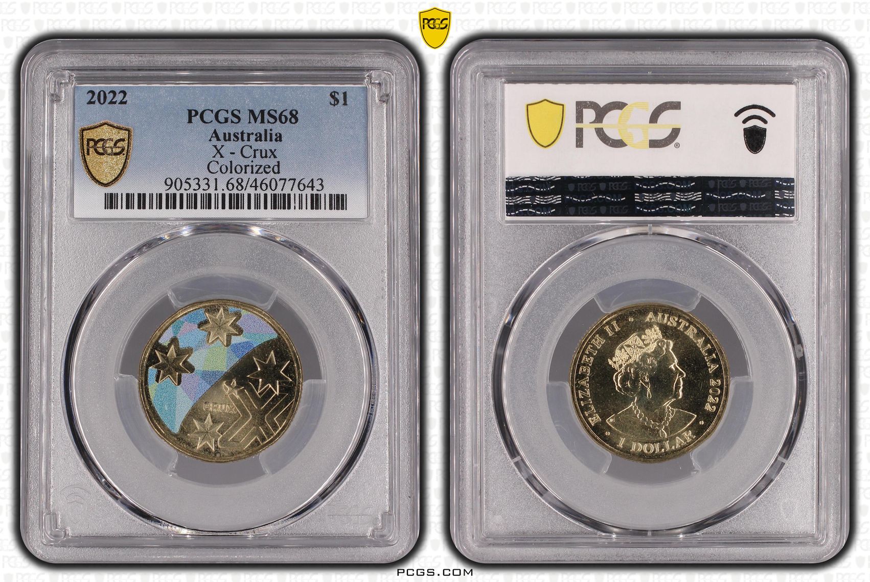 Elizabeth II, X - Crux, One Dollar, 2022, PCGS MS68