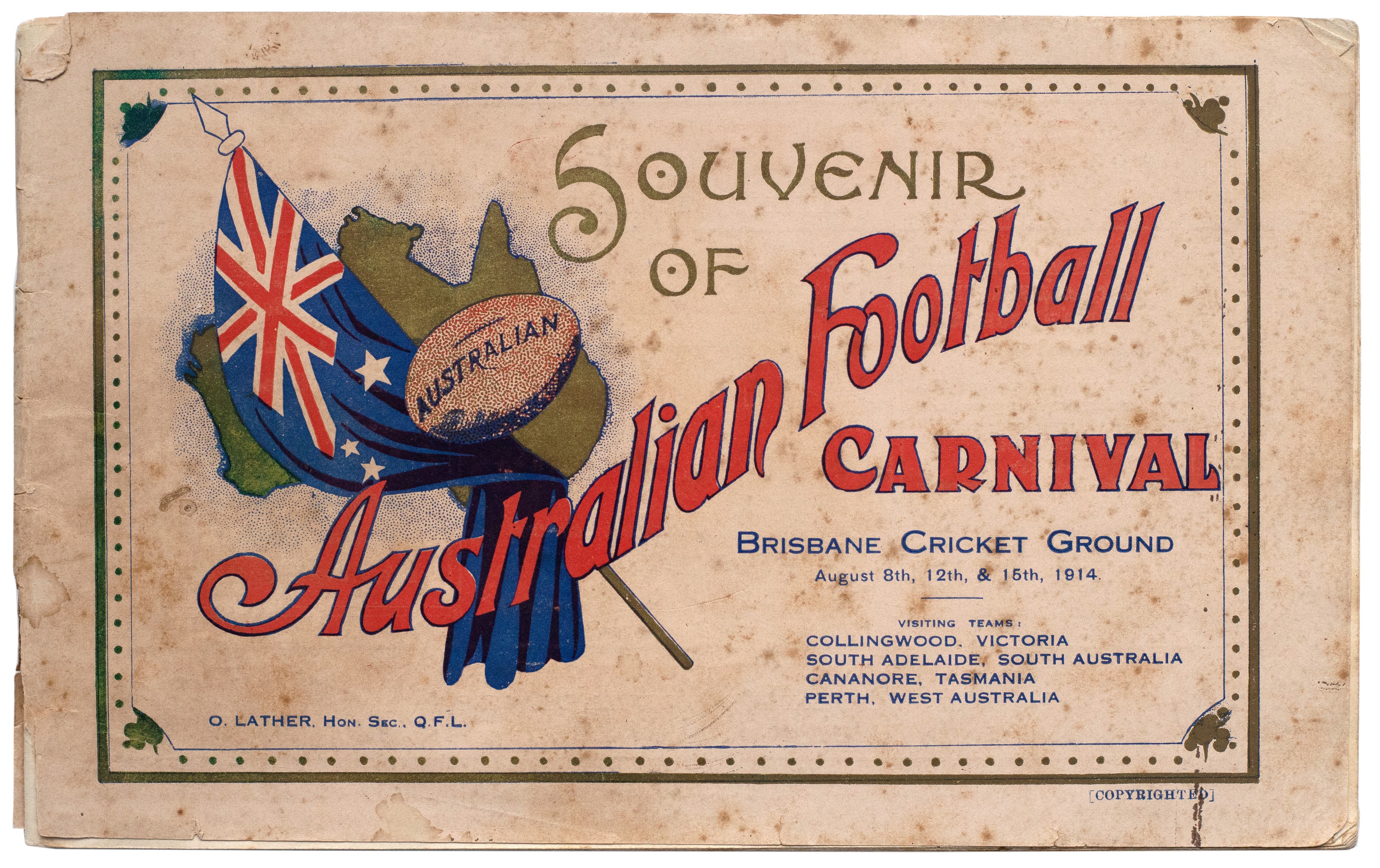 242 · Australian Football Carnival Memorabilia, 1914, Poor