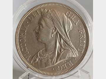 1893 VICTORIA OLD HEAD SILVER HALF CROWN