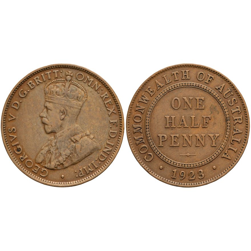 George V, Halfpenny, 1923,  aVF