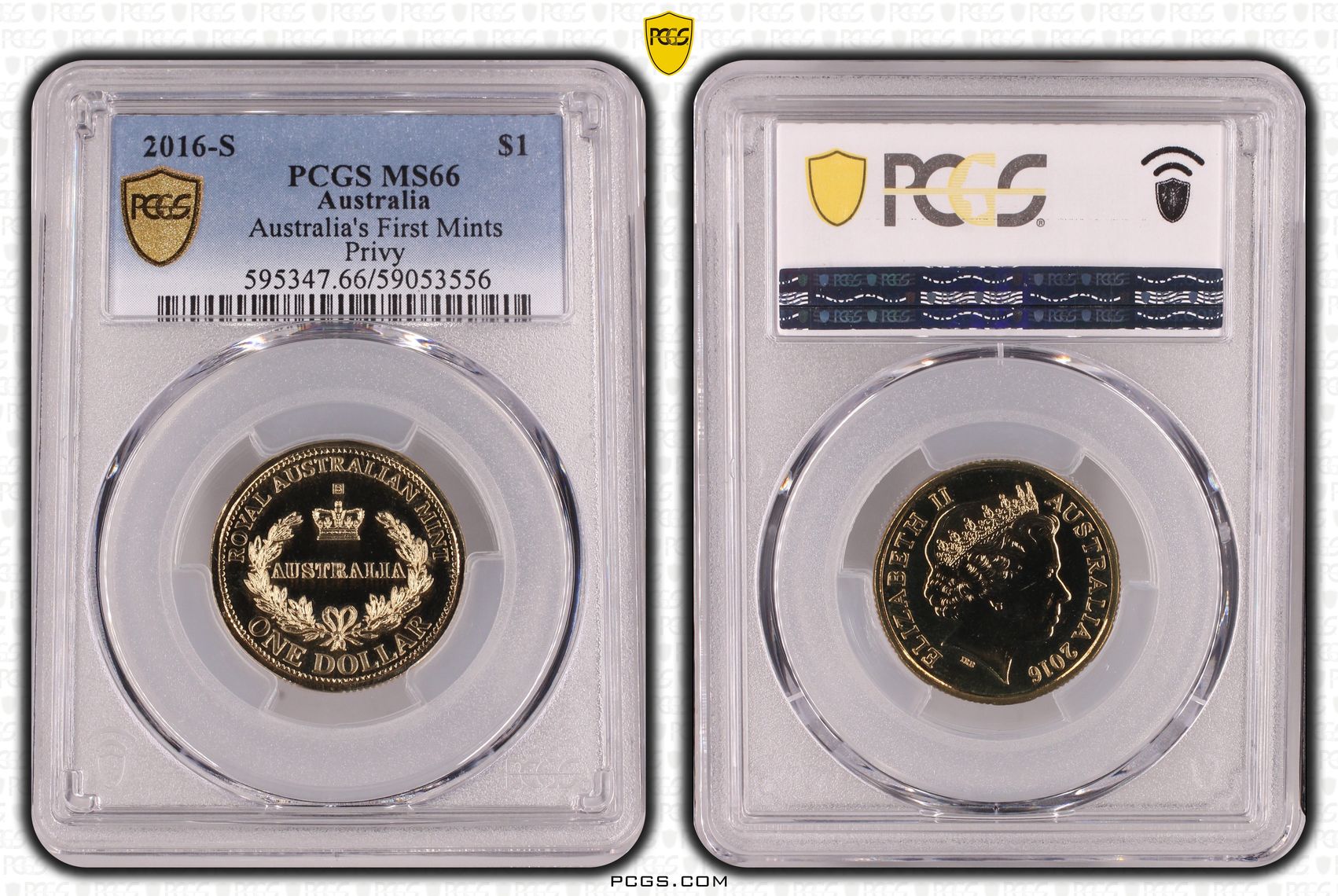 Australia's First Mints Privy, One Dollar, 2016-S, PCGS MS66