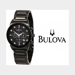 NEW Bulova Men's Chronograph Diamond Stainless Steel Watch 98D123