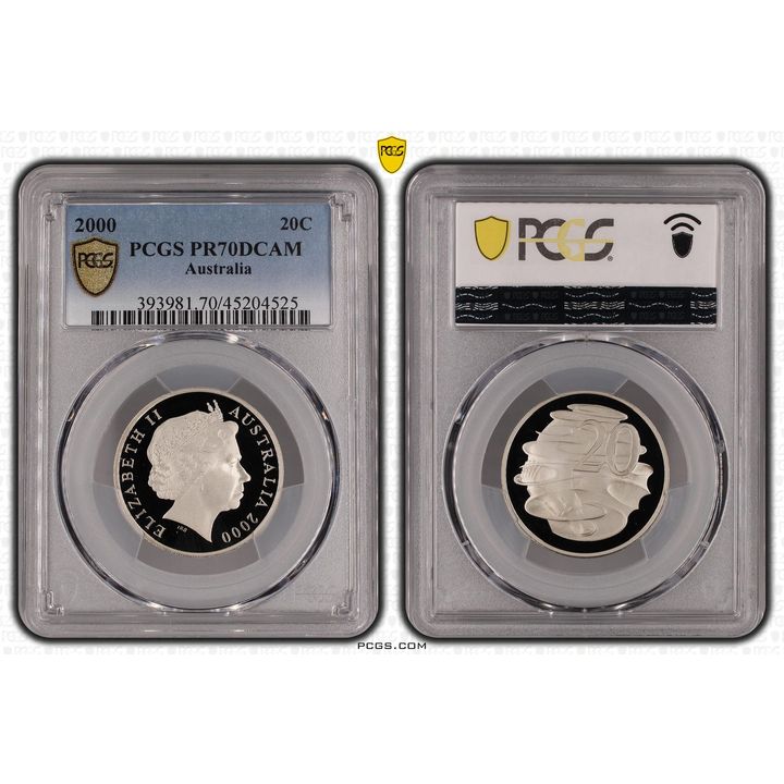 Elizabeth II, Twenty Cent, 2000, PCGS PR 70DCAM