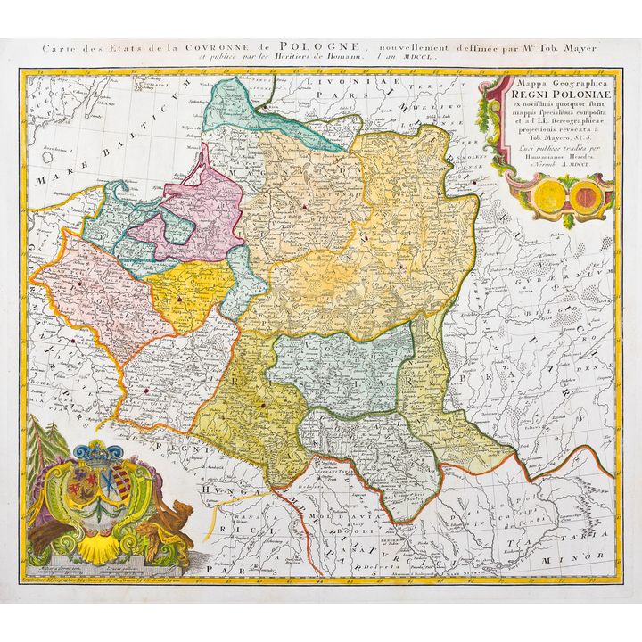 Tobias Mayer | Mappa geographica Regni Poloniae…
